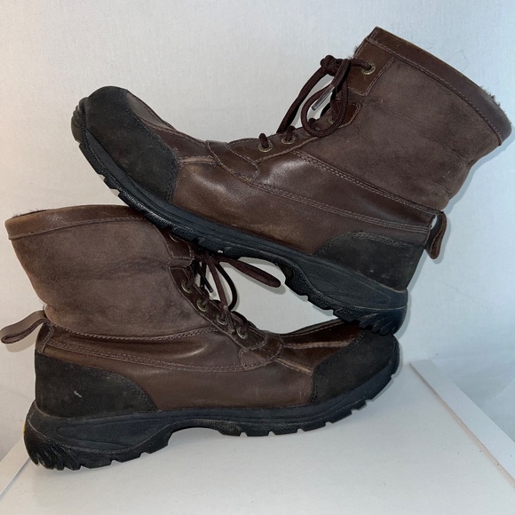 UGG - Men's Hilgard/Butte Short Boot - Brown Leather/Sheepskin - US 11 - 80% OFF - Picture 7 of 10
